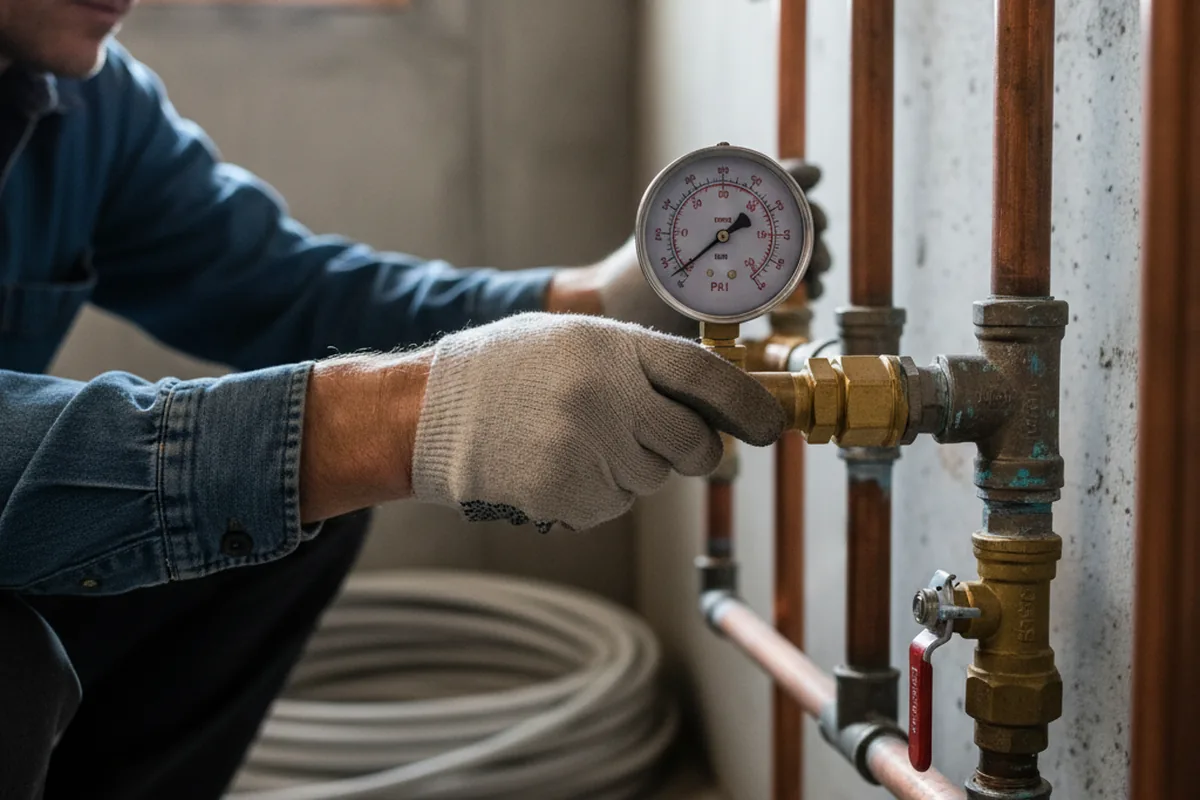 Pressure testing a repaired line during Water Line Repair in Herreid